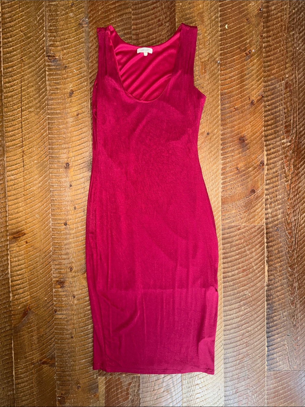 Love Culture Hot Pink Sleeveless Midi Bodycon Dress